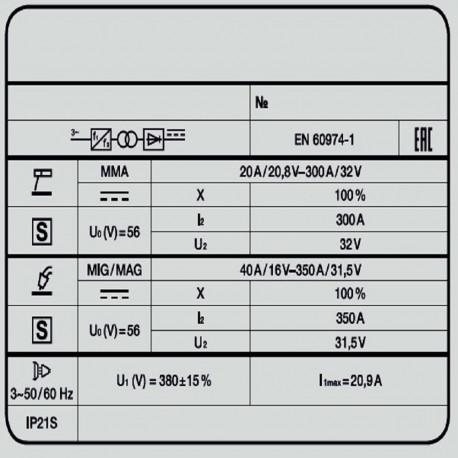 Сварочный полуавтомат INVERMIG 351 PWE-6